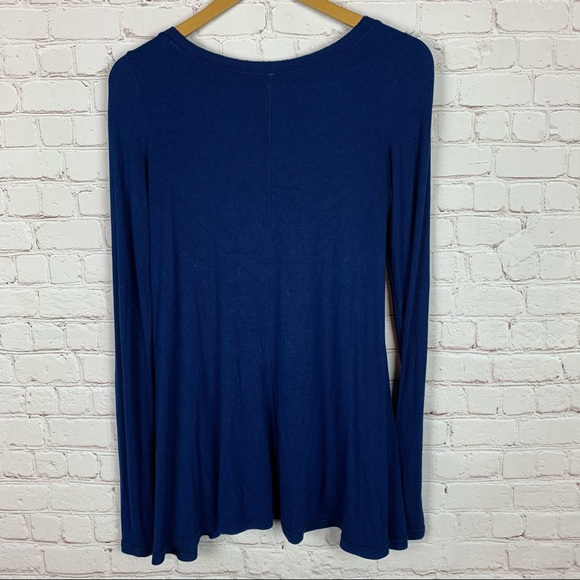 FREE PEOPLE Long Sleeve Navy Tunic Top XS - Picture 6 of 6